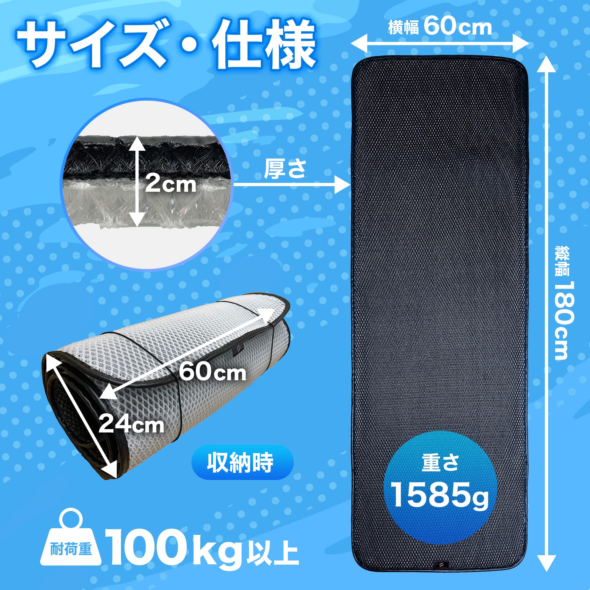 Amazon.co.jp: CUSTOM SEAT.JP夏涼しい風の通り抜ける。キャンプマット